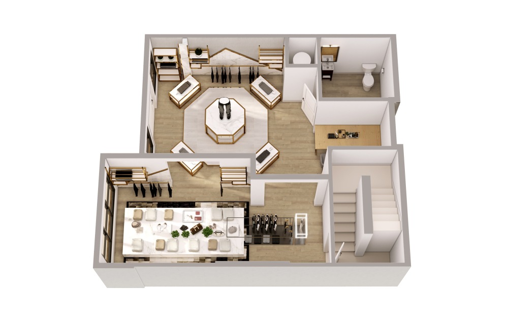 LW 1 - 1 bedroom floorplan layout with 1.5 bathroom and 1413 square feet