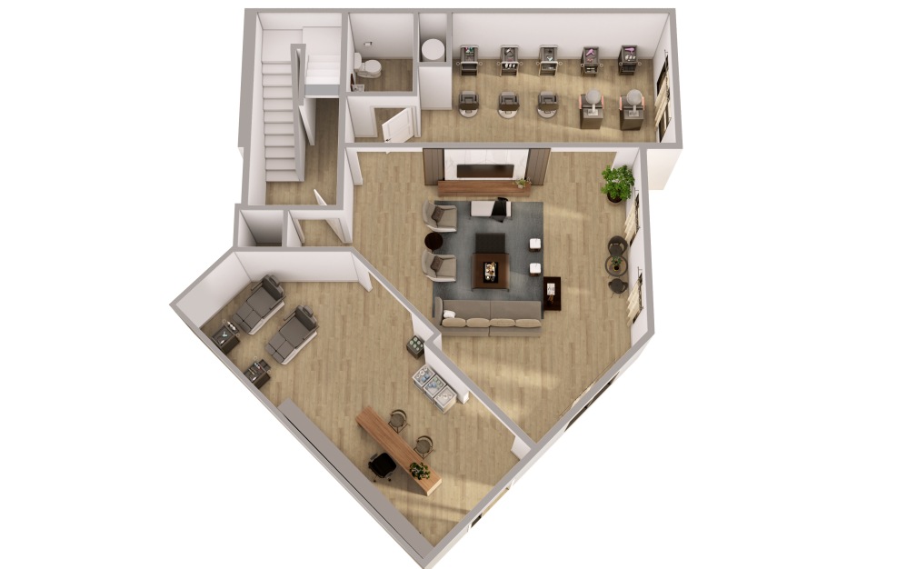 LW 2 - 2 bedroom floorplan layout with 2.5 bathrooms and 2524 square feet