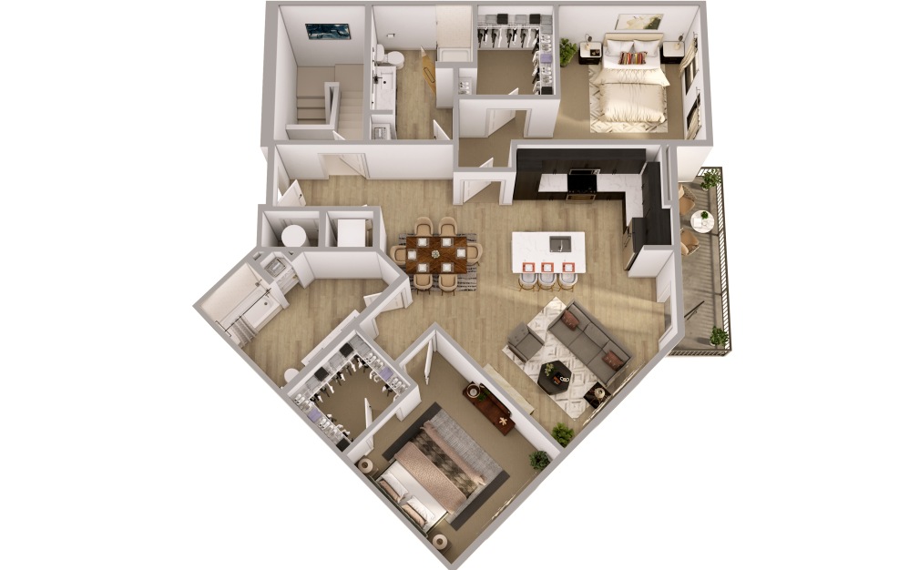 LW 2 - 2 bedroom floorplan layout with 2.5 bathrooms and 2524 square feet (Work)