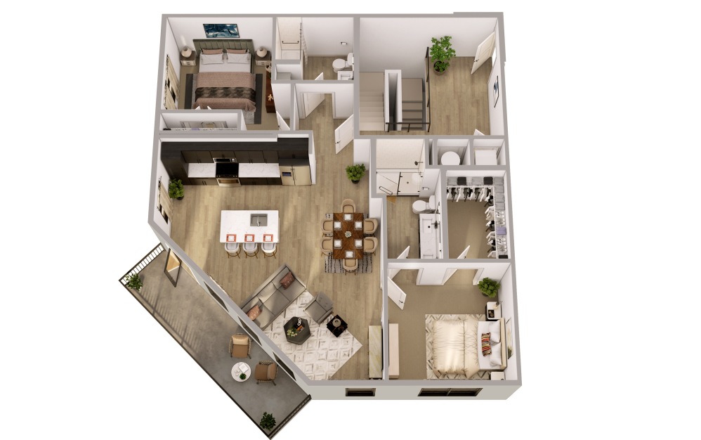 LW 3 - 2 bedroom floorplan layout with 2.5 bathrooms and 2424 square feet (Work)